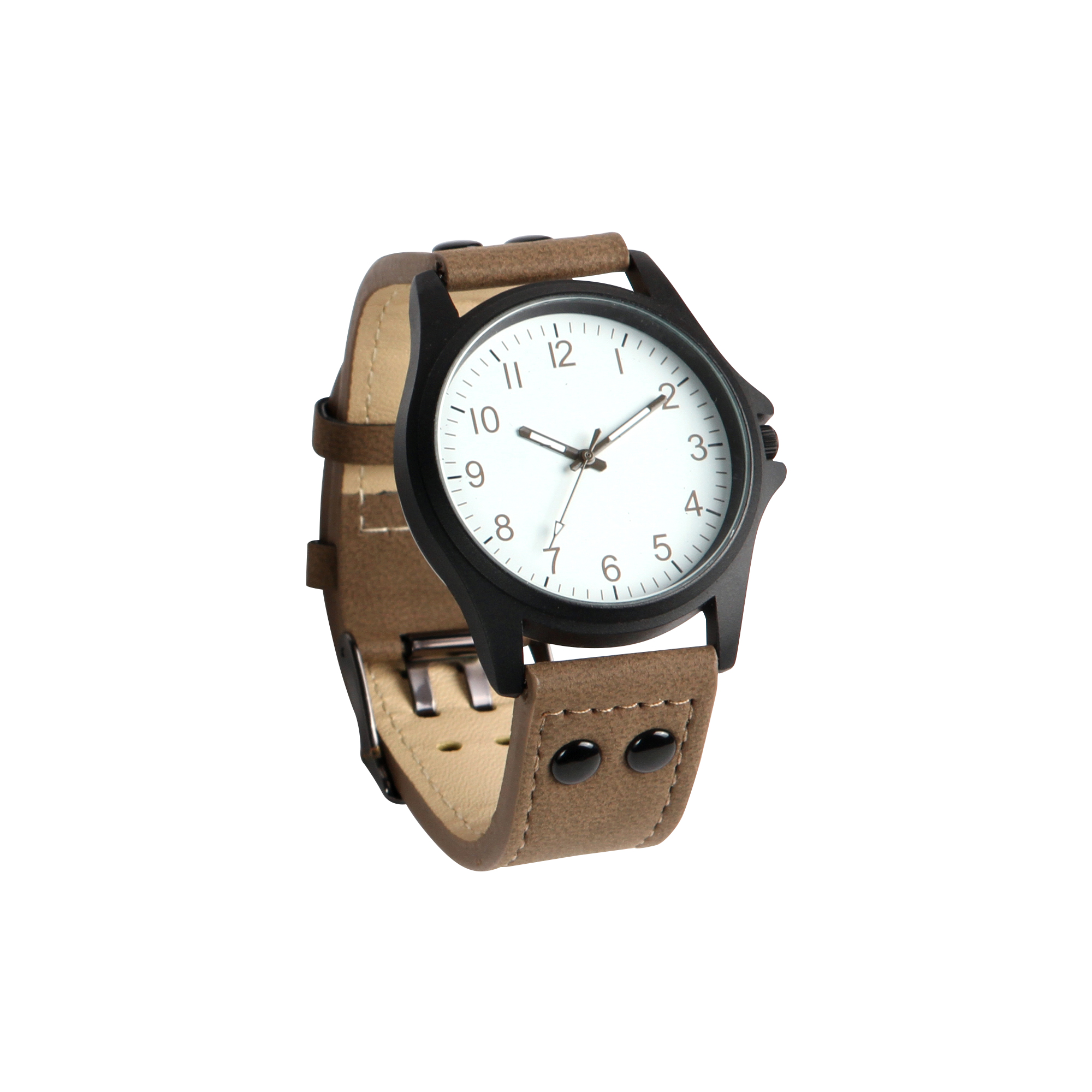 RELOJ DE PULSO UNISEX CON CAJA METALICA CORREA EN SEMIPIEL E511